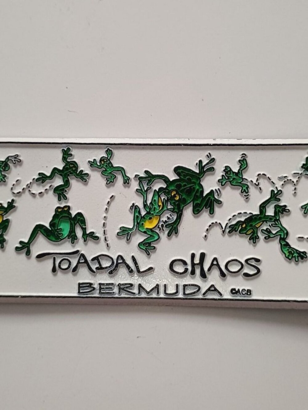 Toadal Chaos Bermuda Enamel‎ Magnet With Frogs Design